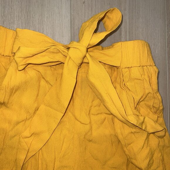 Aritzia Wilfred Faun High Waist Wide Leg Ankle Pants Arizona Yellow Small S - Picture 3 of 6